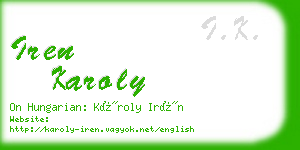 iren karoly business card